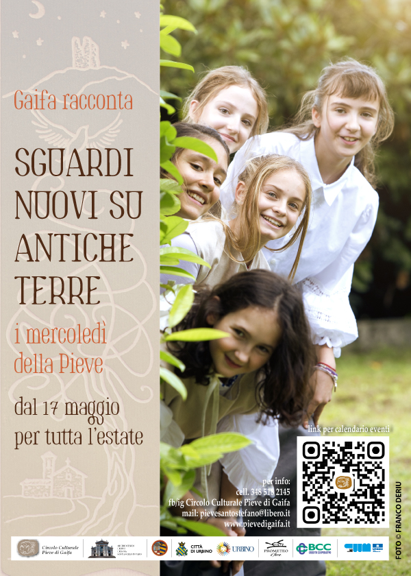 locandina eventi 2025 Gaifa Racconta: I Mercoledì della Pieve "Sguardi nuovi su antiche terre"